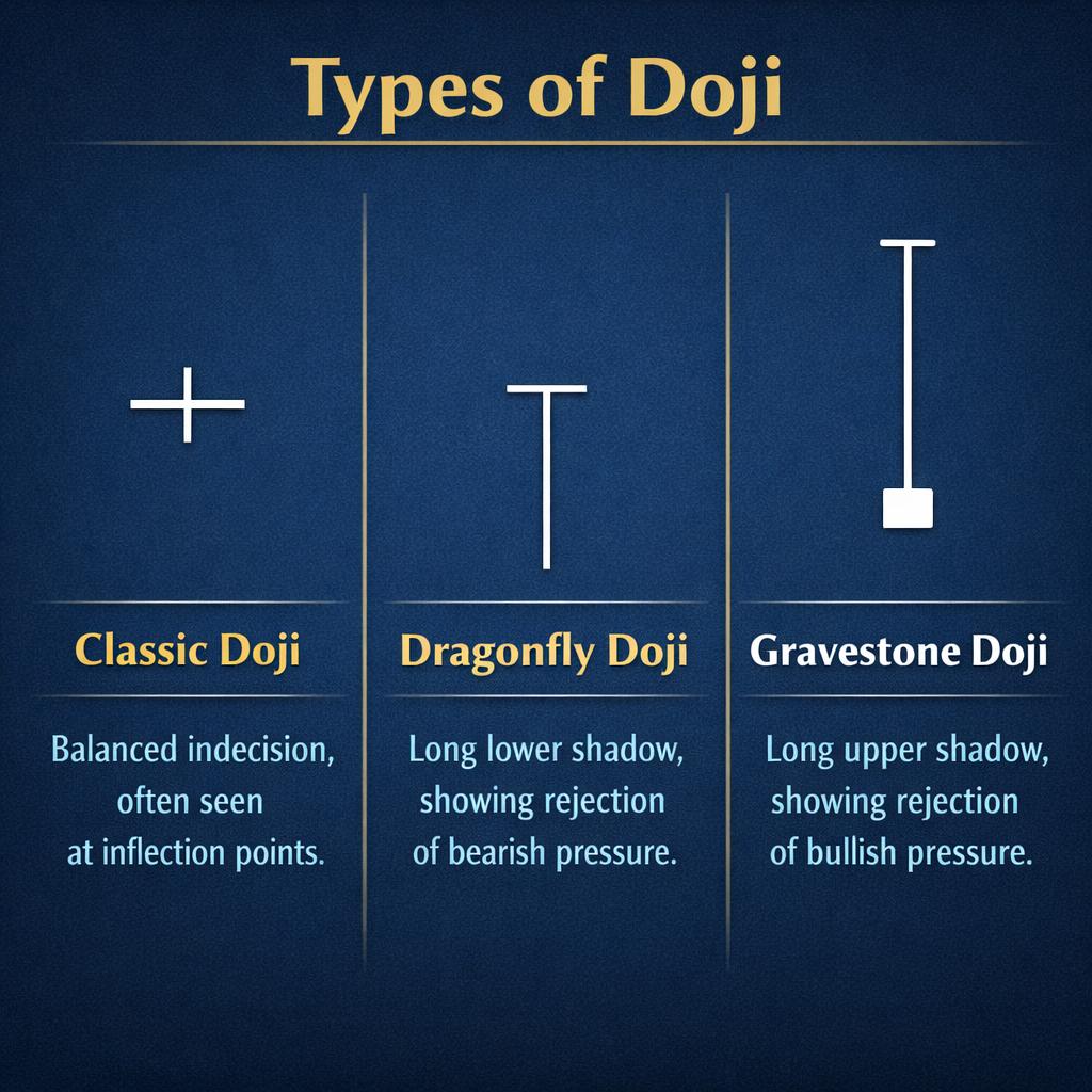 Doji candlestick patterns